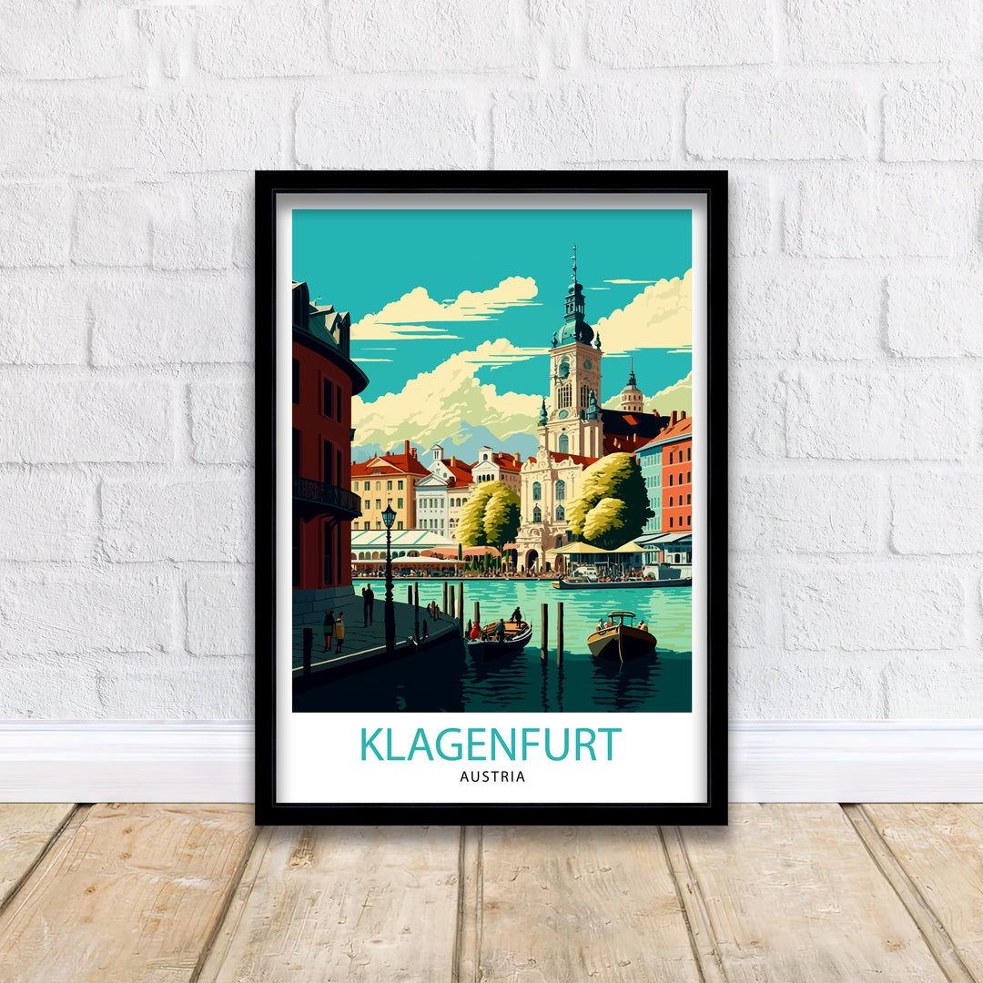 Klagenfurt Austria Travel Poster Klagenfurt Wall Art Klagenfurt Home Decor Austria Travel Poster Klagenfurt Illustration Gift for Travelers