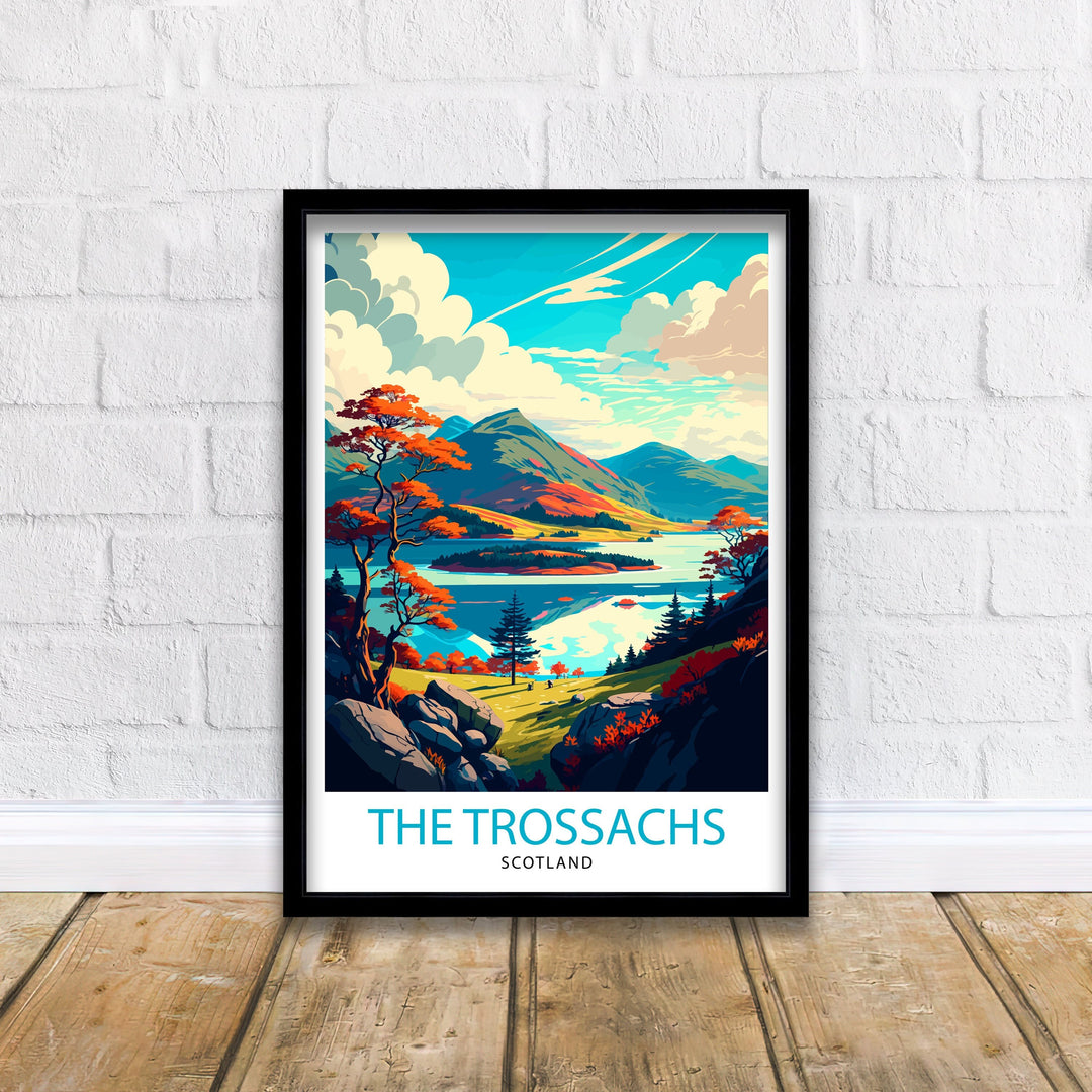 Trossachs Travel Poster Trossachs Wall Art Scotland Travel Poster Trossachs Home Decor Trossachs Landscape Illustration