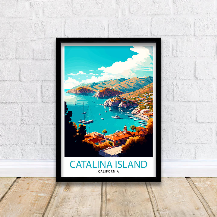 Catalina Island California Travel Poster Wall Art Decor Catalina Island Illustration Poster Gift For Catalina Island Lover California