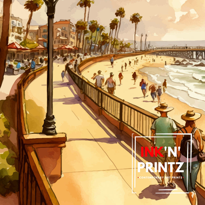 Santa Cruz California Travel Poster Wall Art, Home Decor Santa Cruz Illustration Travel Poster Gift for Santa Cruz California Home Decor