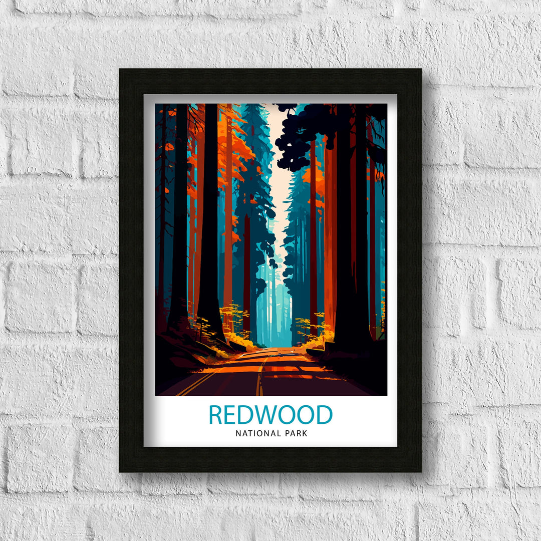 Redwood National Park California Travel Poster Wall Art Decor Nature Poster Gift for Nature Lover California Travel Poster