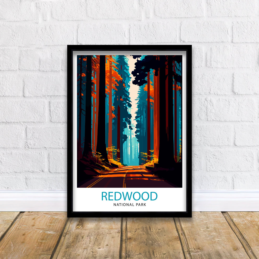 Redwood National Park California Travel Poster Wall Art Decor Nature Poster Gift for Nature Lover California Travel Poster