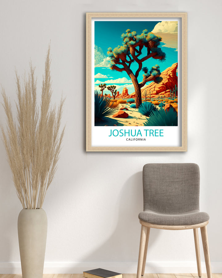 Joshua Tree California Travel Poster Wall Decor Home Living Decor Joshua Tree Illustration Travel Poster Gift For Joshua Tree Enthusiasts