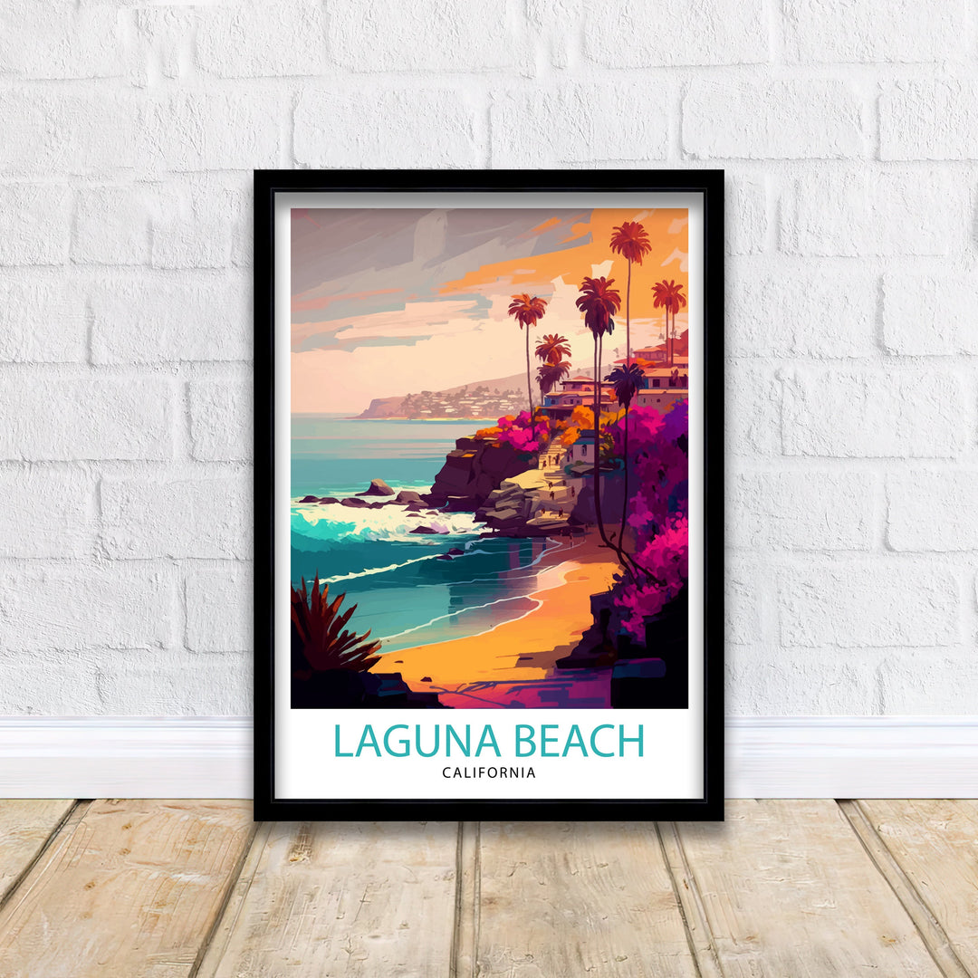 Laguna Beach California Travel Poster Laguna Beach Wall Decor Laguna Beach Home Living Decor Laguna Beach Illustration Travel Poster Gift