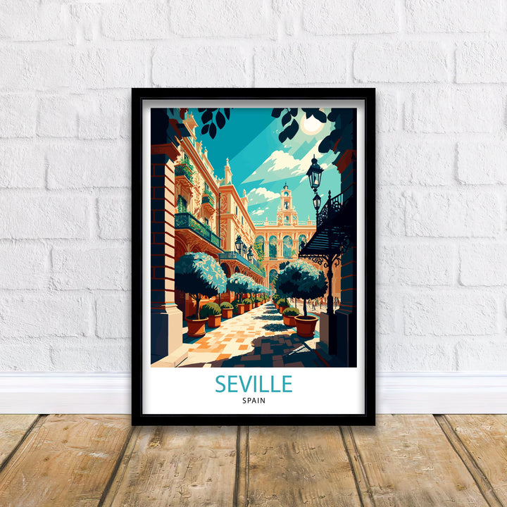 Seville Spain Travel Poster Seville Wall Art Seville Home Decor Seville Travel Poster Seville Spain Illustration Gift For Seville Spain