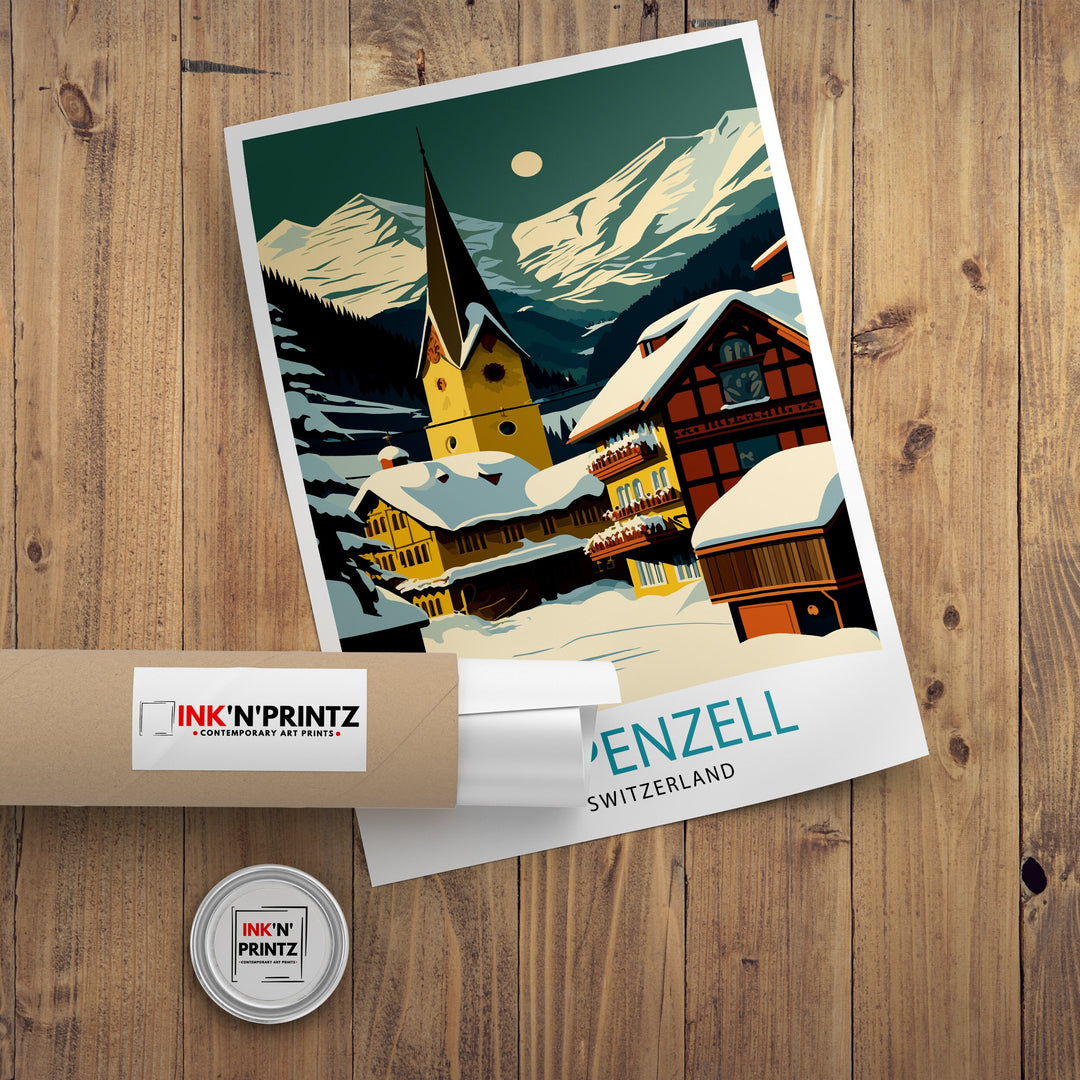 Appenzell Switzerland Travel Poster Appenzell Wall Decor Appenzell Illustration Travel Poster Gift For Appenzell Switzerland Home Decor