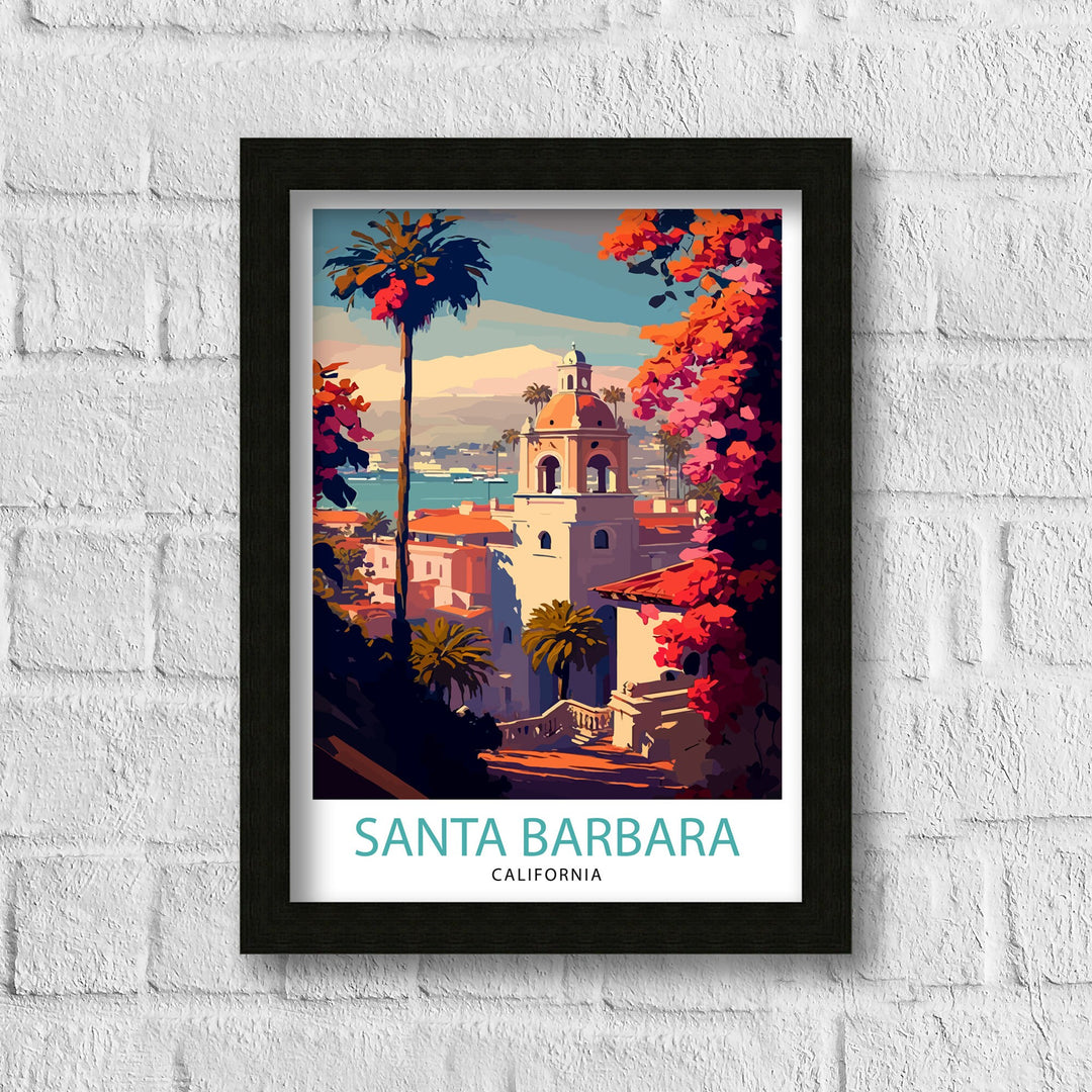 Santa Barbara California Travel Poster Santa Barbara Wall Art California Coastal Decor Travel Poster Santa Barbara Beach Poster Home Decor