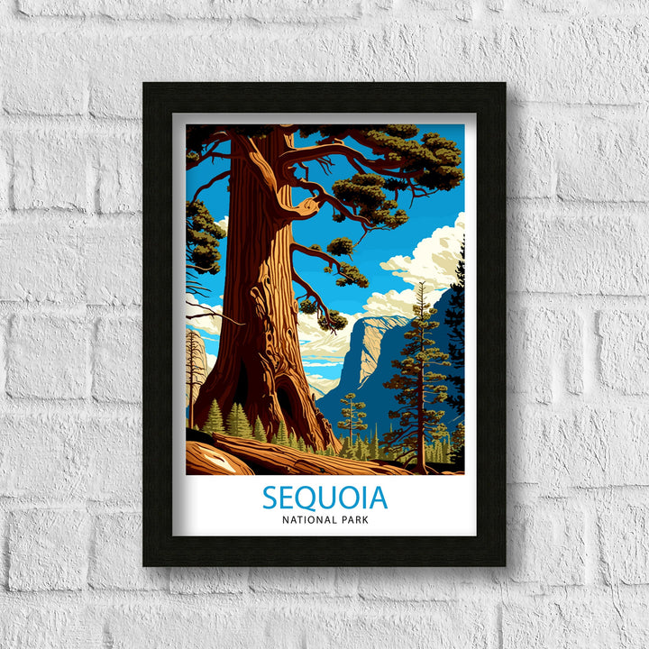 Sequoia National Park Travel Poster Wall Art Decor Illustrated Travel Poster Gift for National Park Lovers California Art Poster