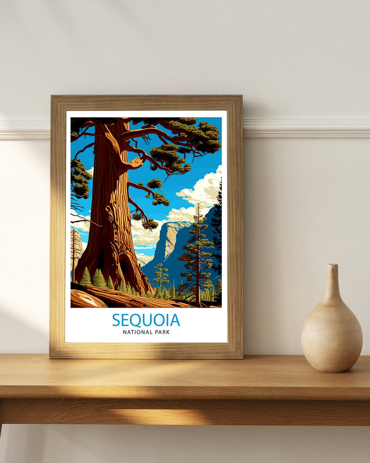 Sequoia National Park Travel Poster Wall Art Decor Illustrated Travel Poster Gift for National Park Lovers California Art Poster