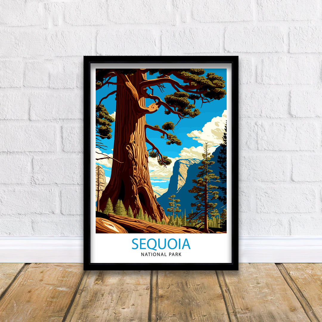 Sequoia National Park Travel Poster Wall Art Decor Illustrated Travel Poster Gift for National Park Lovers California Art Poster