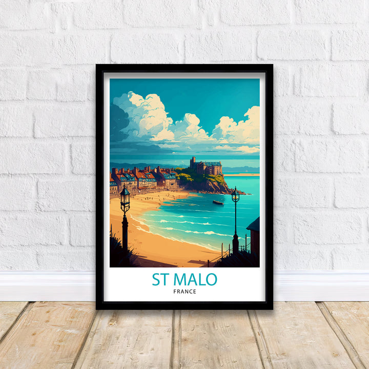 St Malo France Travel Poster St Malo Wall Art St Malo Home Decor St Malo Illustration Travel Poster Gift For St Malo France Home