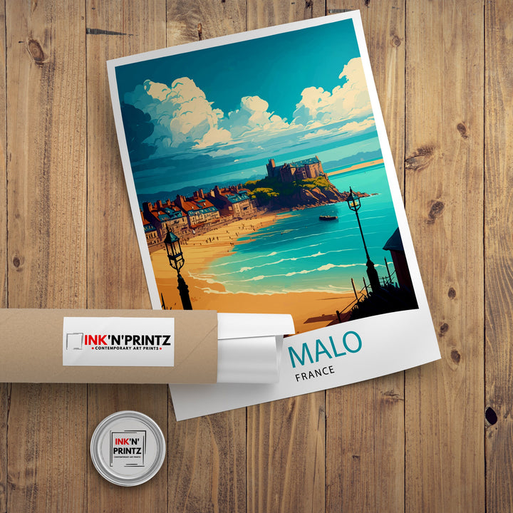 St Malo France Travel Poster St Malo Wall Art St Malo Home Decor St Malo Illustration Travel Poster Gift For St Malo France Home