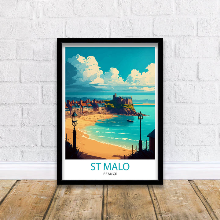 St Malo France Travel Poster St Malo Wall Art St Malo Home Decor St Malo Illustration Travel Poster Gift For St Malo France Home