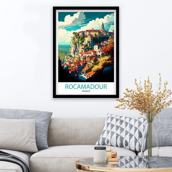 Rocamadour France Travel Poster Wall Decor Home Living Decor France Illustration Travel Poster Gift For France Home Decor