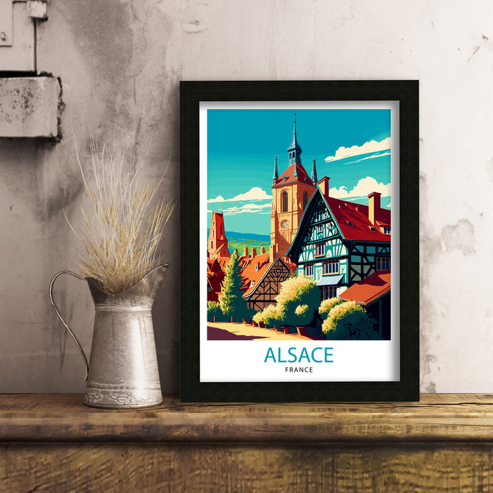 Alsace France Travel Poster Alsace Wall Art Alsace Home Decor Alsace Illustration Travel Poster Gift for Alsace France Home Decor