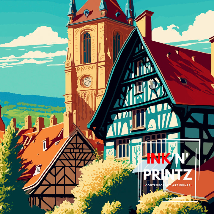 Alsace France Travel Poster Alsace Wall Art Alsace Home Decor Alsace Illustration Travel Poster Gift for Alsace France Home Decor