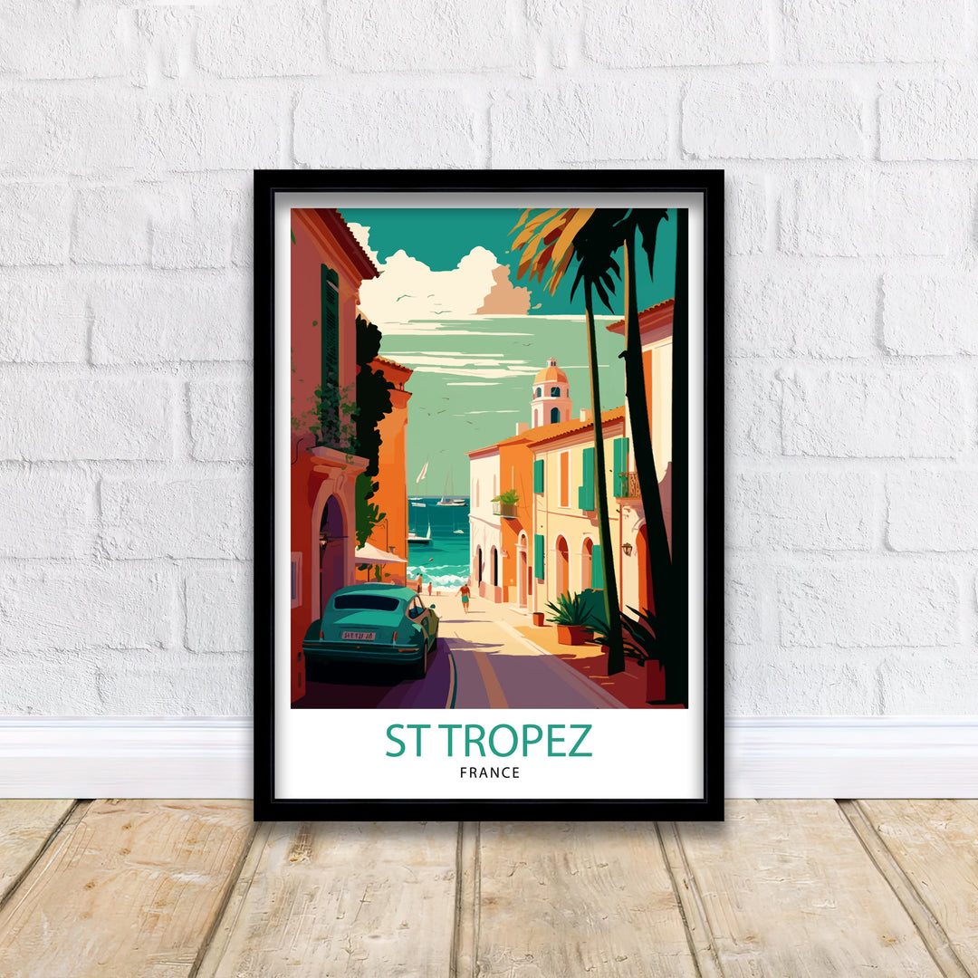 St Tropez Travel Poster St Tropez Wall Decor St Tropez Illustration Travel Poster Gift For St Tropez France Home Decor