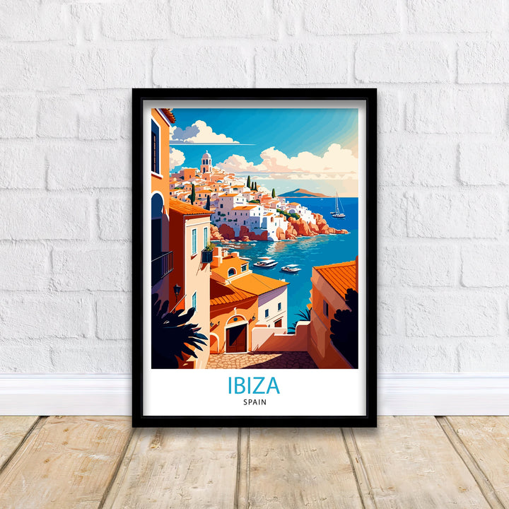 Ibiza Travel Poster Ibiza Wall Art Ibiza Home Decor Ibiza Illustration Ibiza Spain Travel Poster Gift for Ibiza Lovers Spain Wall Decor