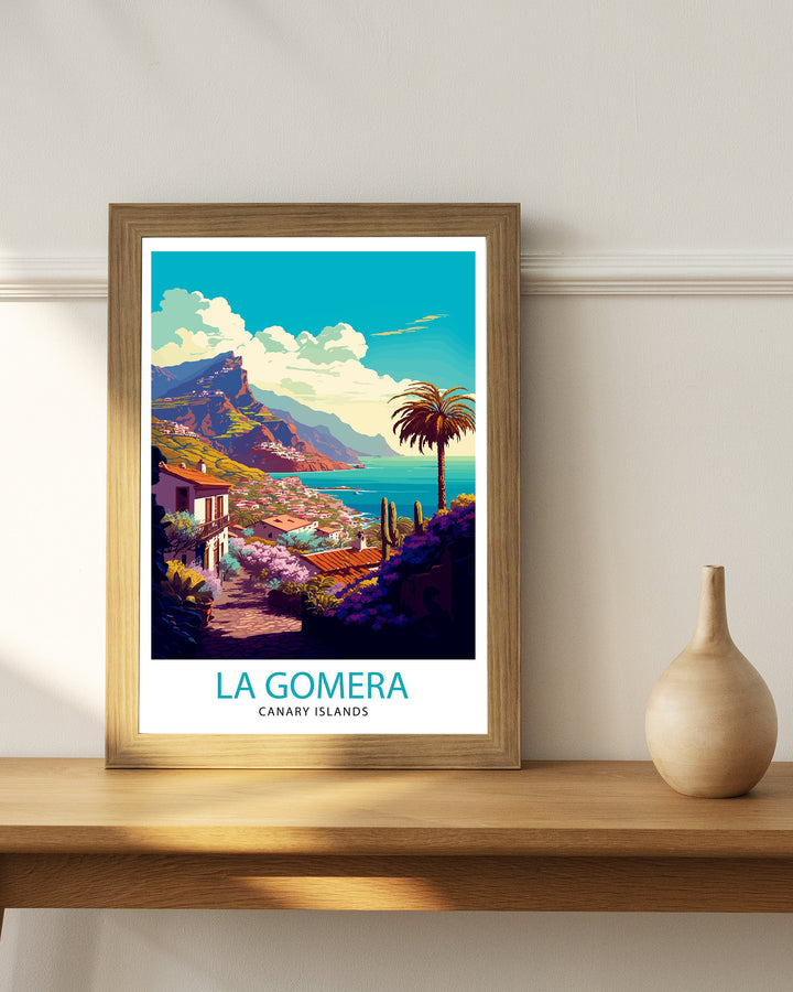 La Gomera Spain Travel Poster La Gomera Wall Art Spain Illustration Travel Poster Gift For Spain Lovers Spain Home Decor