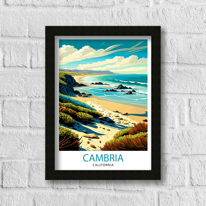 Cambria California Travel Poster Cambria Wall Art Coastal Home Decor Travel Poster Gift for Cambria California Wall Art