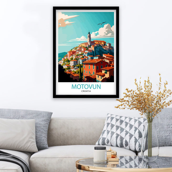 Motovun Croatia Travel Poster Motovun Wall Art Motovun Home Decor Motovun Illustration Croatia Travel Poster Motovun Gift