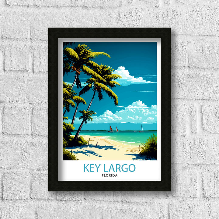 Key Largo Florida Travel Poster Key Largo Wall Art Key Largo Home Decor Key Largo Illustration Travel Poster, Florida Gift Beach House Decor