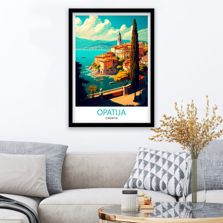 Opatija Croatia Travel Poster Opatija Wall Decor Opatija Home Living Decor Opatija Illustration Travel Poster Gift For Croatia Lovers Croatia