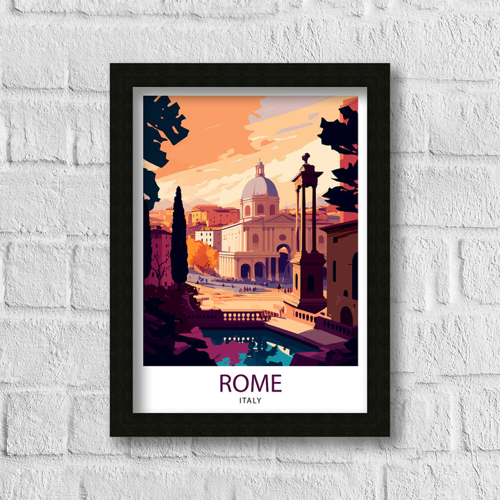 Rome Italy Travel Poster Rome Wall Art Italy Travel Poster Rome Home Decor Italy Illustration Travel Gift for Rome Italy Wall Art