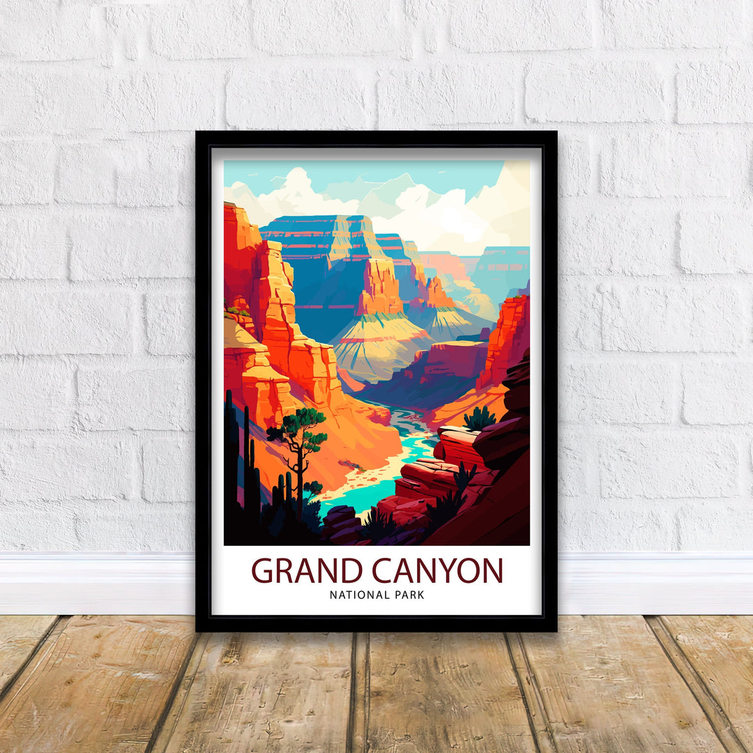 Grand Canyon Travel Poster, Grand Canyon Wall Art, Arizona Travel Poster, Grand Canyon National Park, USA Illustration, Grand Canyon Souvenir