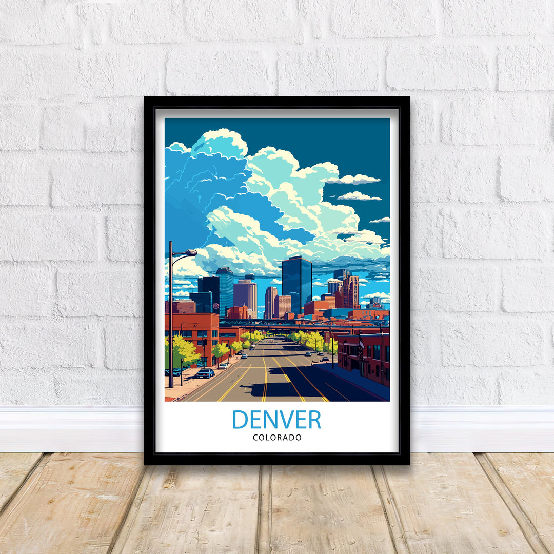 Denver Colorado Travel Print Denver Wall Art Colorado Travel Poster Denver Illustration Denver Home Decor Colorado Art Print