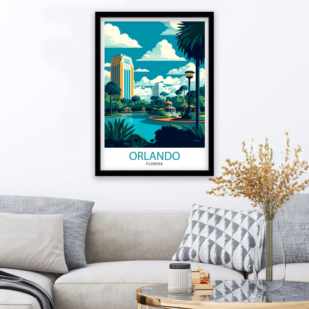 Orlando Florida Travel Poster Orlando Wall Decor Orlando Illustration Travel Poster Gift Orlando Home Decor