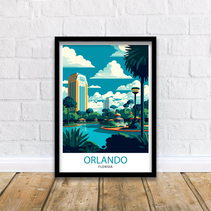 Orlando Florida Travel Poster Orlando Wall Decor Orlando Illustration Travel Poster Gift Orlando Home Decor