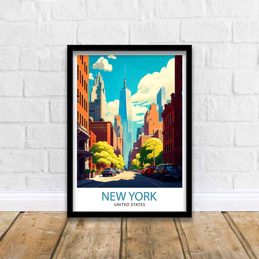 New York City Travel Poster New York Wall Art NYC Illustration Travel Poster Gift for New York Home Decor