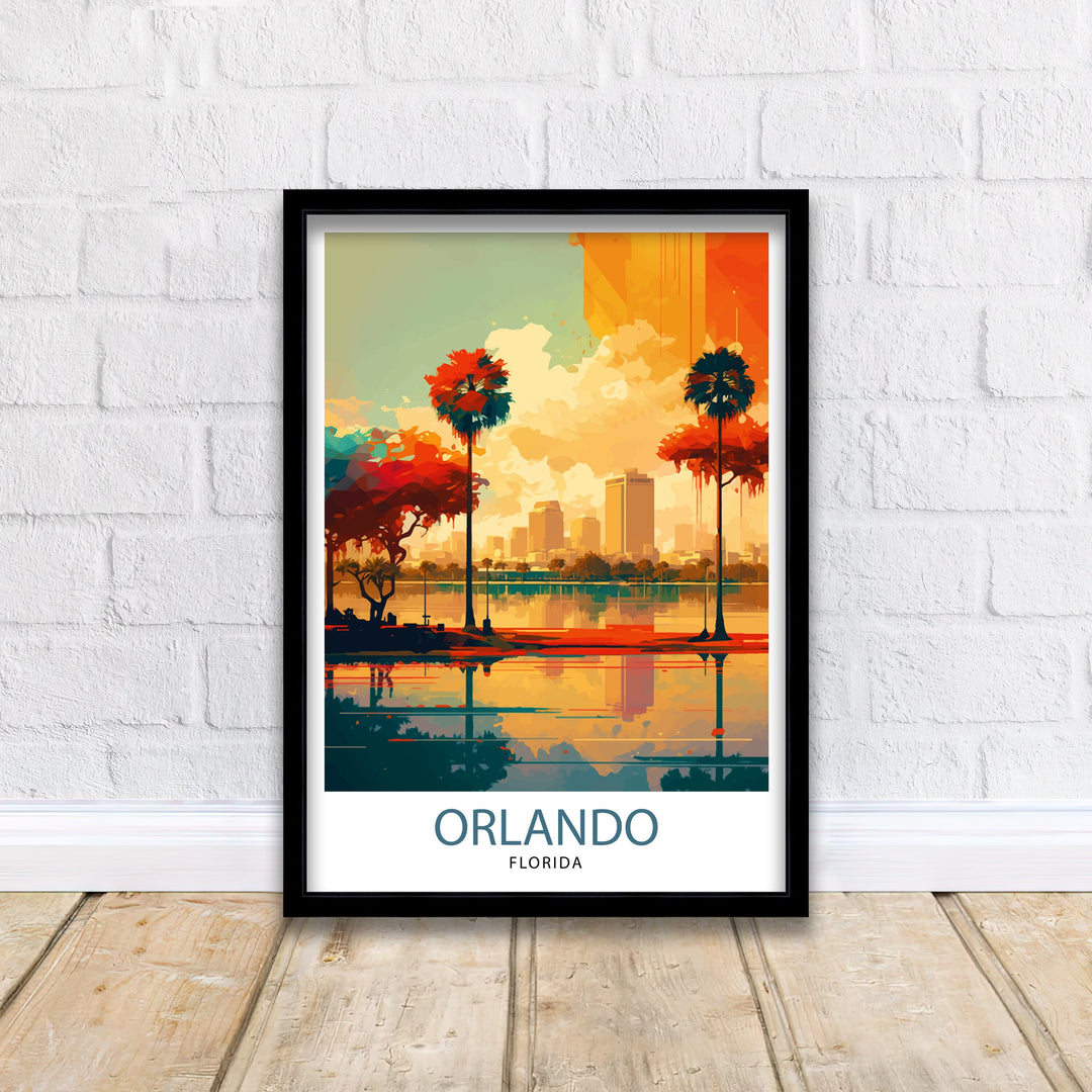 Orlando Travel Print Orlando Wall Art Orlando Home Decor Orlando Illustration Orlando Florida Poster Orlando Gift