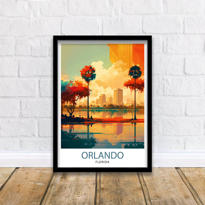 Orlando Travel Print Orlando Wall Art Orlando Home Decor Orlando Illustration Orlando Florida Poster Orlando Gift