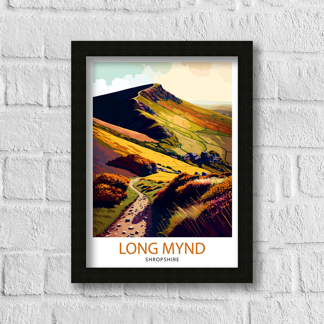 Long Mynd Travel Poster Long Mynd Wall Art Long Mynd Home Decor Long Mynd Illustration Long Mynd Poster Long Mynd Landscape