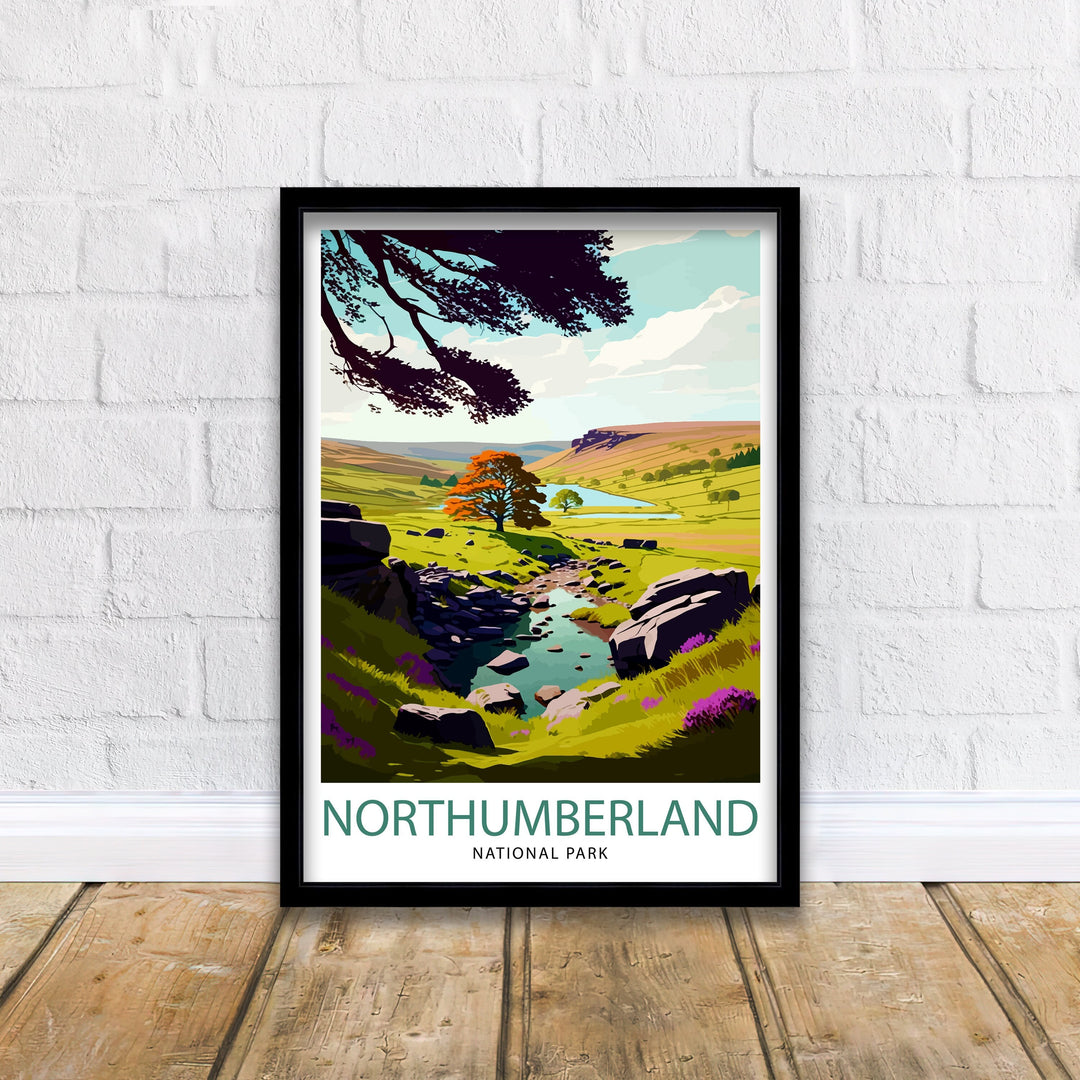 Northumberland National Park Travel Print Northumberland Wall Decor Northumberland Home Living Decor Northumberland Illustration Travel