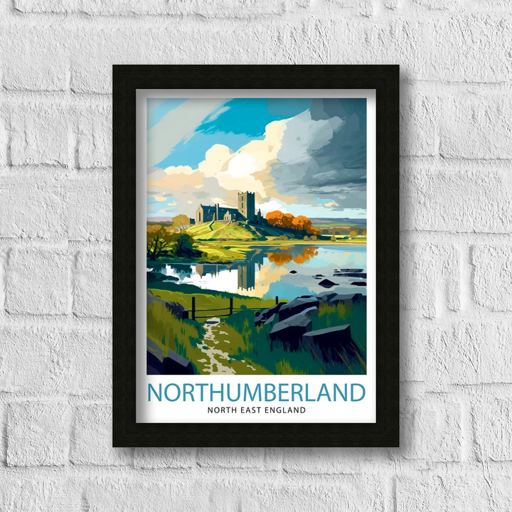 Northumberland Travel Print Northumberland Wall Art Northumberland Poster Northumberland Illustration Northumberland Travel Poster