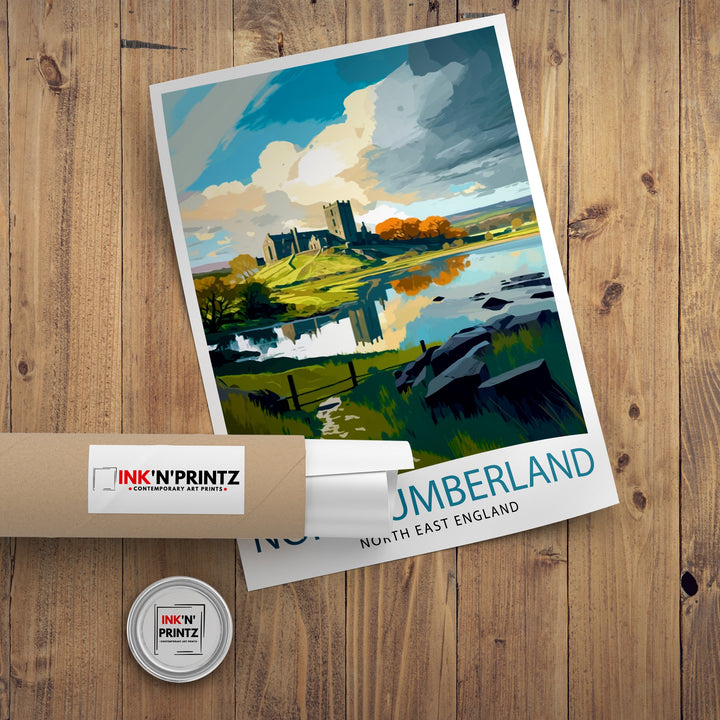 Northumberland Travel Print Northumberland Wall Art Northumberland Poster Northumberland Illustration Northumberland Travel Poster