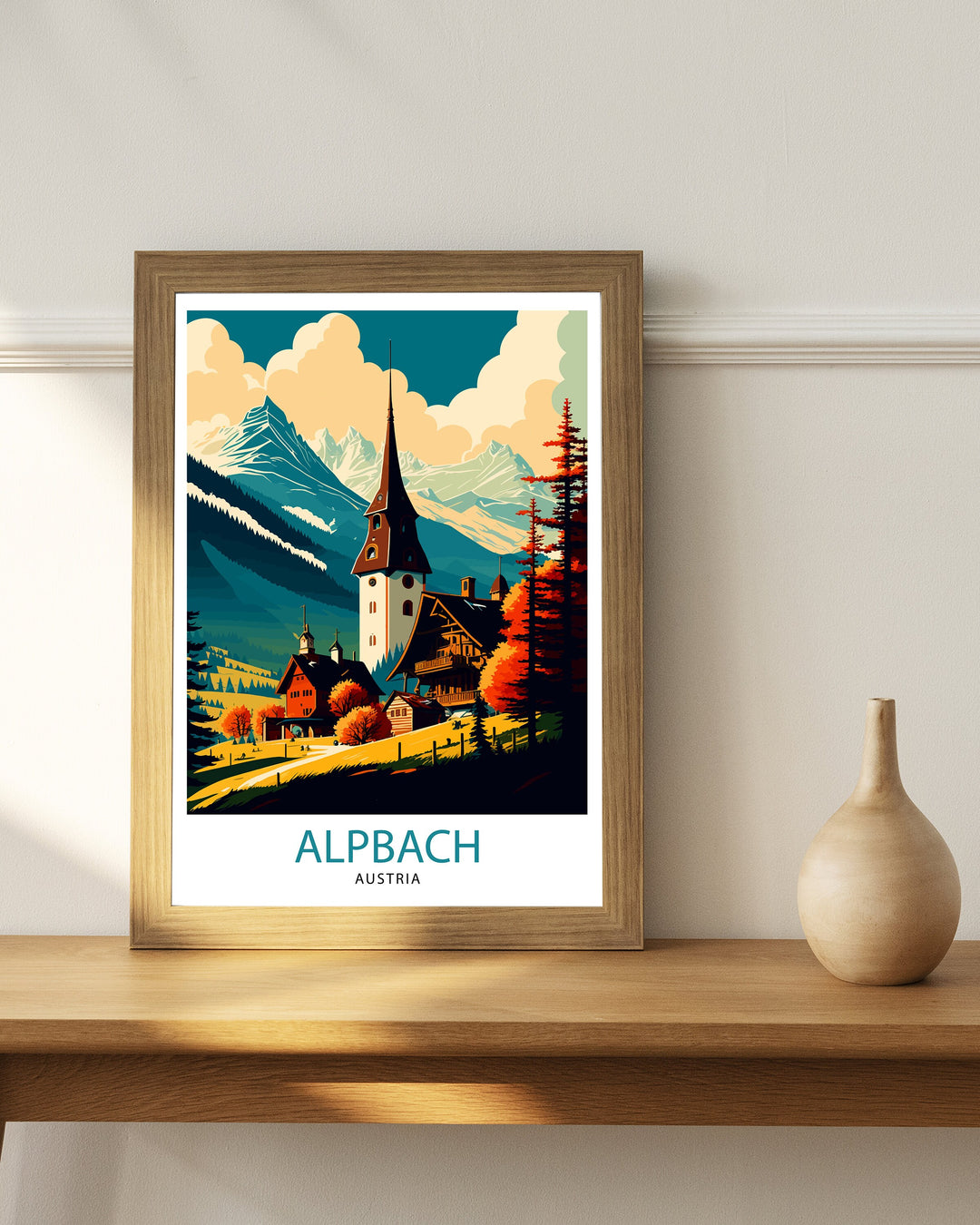 Alpbach Austria Travel Poster Alpbach Wall Art Alpbach Poster Austria Travel Decor Alpbach Home Decor Alpbach Illustration Alpbach Souvenir