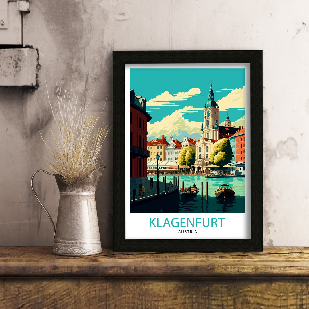 Klagenfurt Austria Travel Poster Klagenfurt Wall Art Klagenfurt Home Decor Austria Travel Poster Klagenfurt Illustration Gift for Travelers