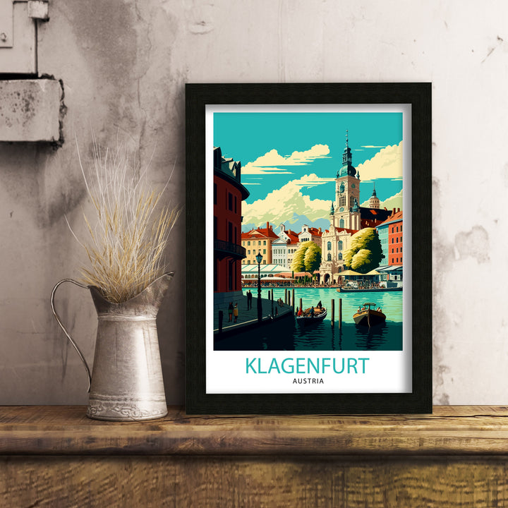 Klagenfurt Austria Travel Poster Klagenfurt Wall Art Klagenfurt Home Decor Austria Travel Poster Klagenfurt Illustration Gift for Travelers