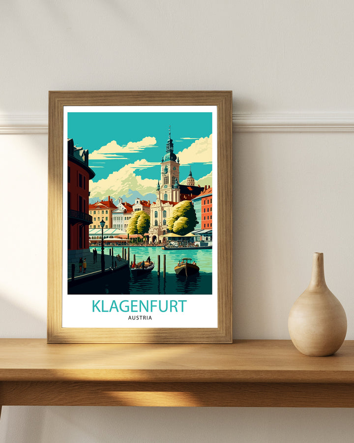 Klagenfurt Austria Travel Poster Klagenfurt Wall Art Klagenfurt Home Decor Austria Travel Poster Klagenfurt Illustration Gift for Travelers