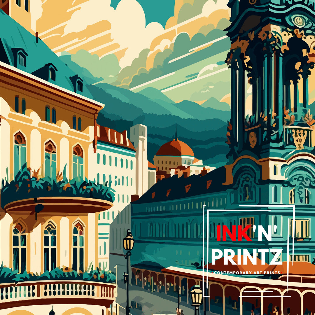 Linz Austria Travel Poster Linz Wall Art Linz Home Decor Linz Austria Illustration Linz Travel Poster Gift for Linz Austria Austria Wall Art