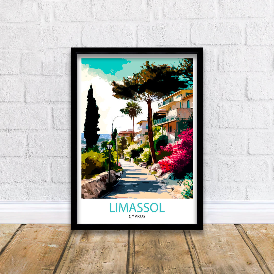 Limassol Cyprus Travel Poster Limassol Wall Decor Cyprus Illustration Travel Poster Gift For Limassol Cyprus Home Decor