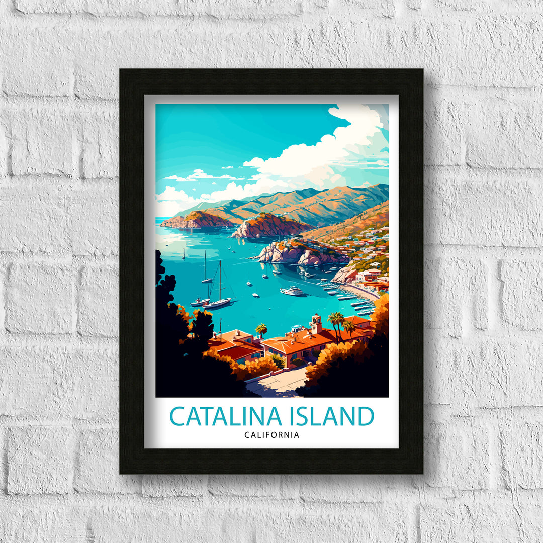 Catalina Island California Travel Poster Wall Art Decor Catalina Island Illustration Poster Gift For Catalina Island Lover California