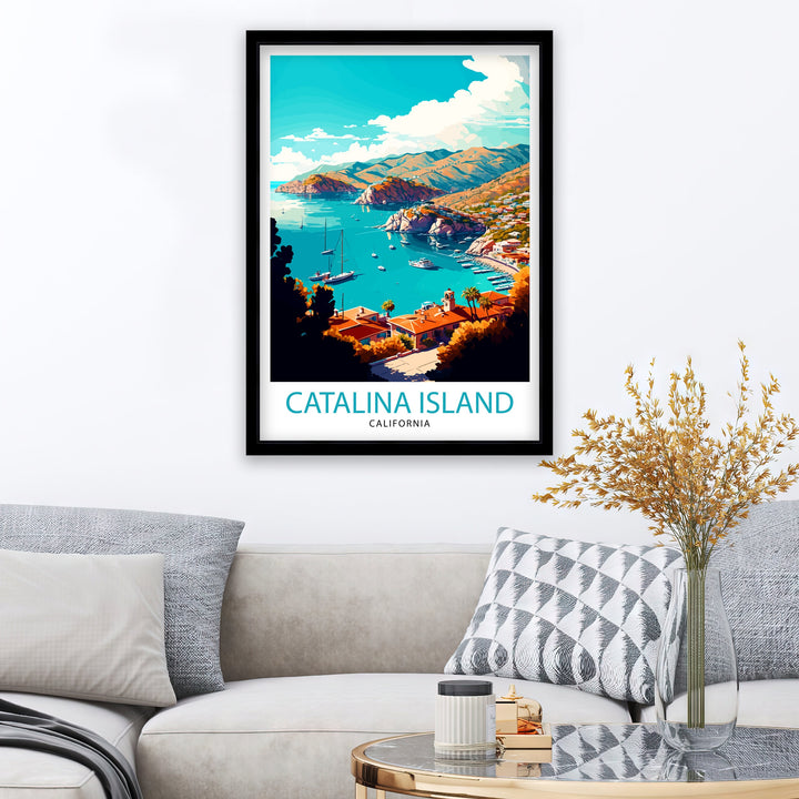 Catalina Island California Travel Poster Wall Art Decor Catalina Island Illustration Poster Gift For Catalina Island Lover California