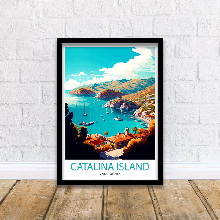 Catalina Island California Travel Poster Wall Art Decor Catalina Island Illustration Poster Gift For Catalina Island Lover California