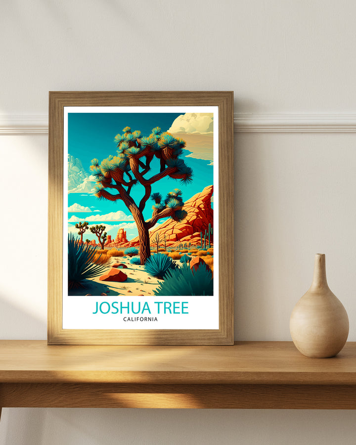 Joshua Tree California Travel Poster Wall Decor Home Living Decor Joshua Tree Illustration Travel Poster Gift For Joshua Tree Enthusiasts