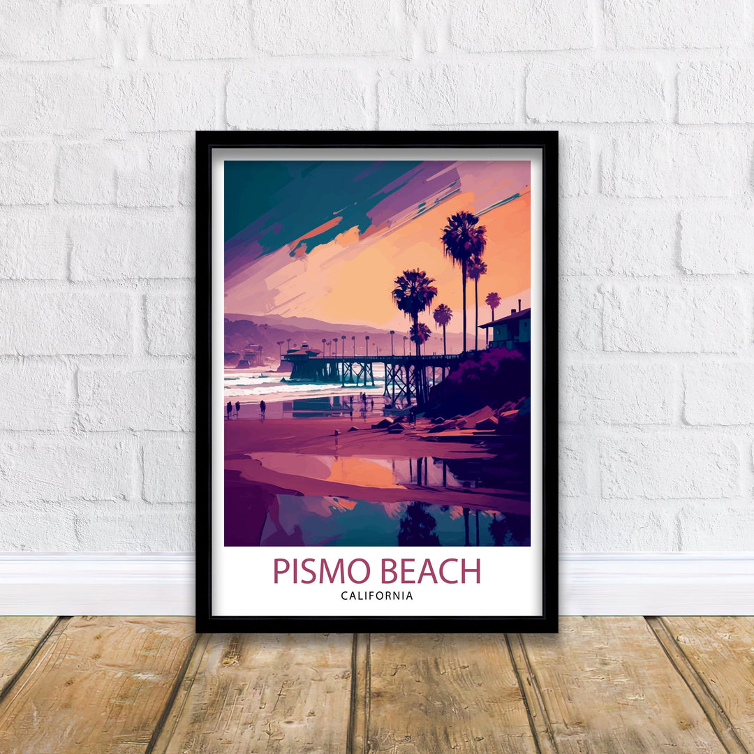 Pismo Beach California Travel Poster Pismo Beach Wall Art Pismo Beach Home Decor Pismo Beach Illustration Travel Poster Gift for Pismo Beach